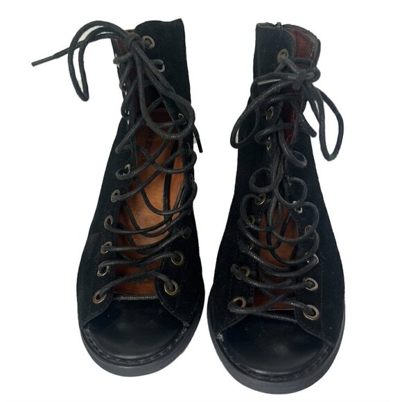Jeffrey Campbell Shoes - Jeffery Campbell lace up black heeled ankle boots size 7.5